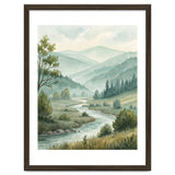 Serene River Valley in Soft Watercolor thumbnail