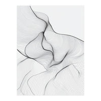 Abstract Black And White Flowing Lines Organic Form (Print Only)
