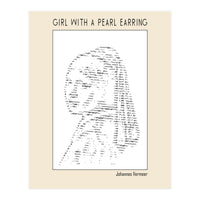Girl With A Pearl Earring Johannes Vermeer Ascii Art (Print Only)