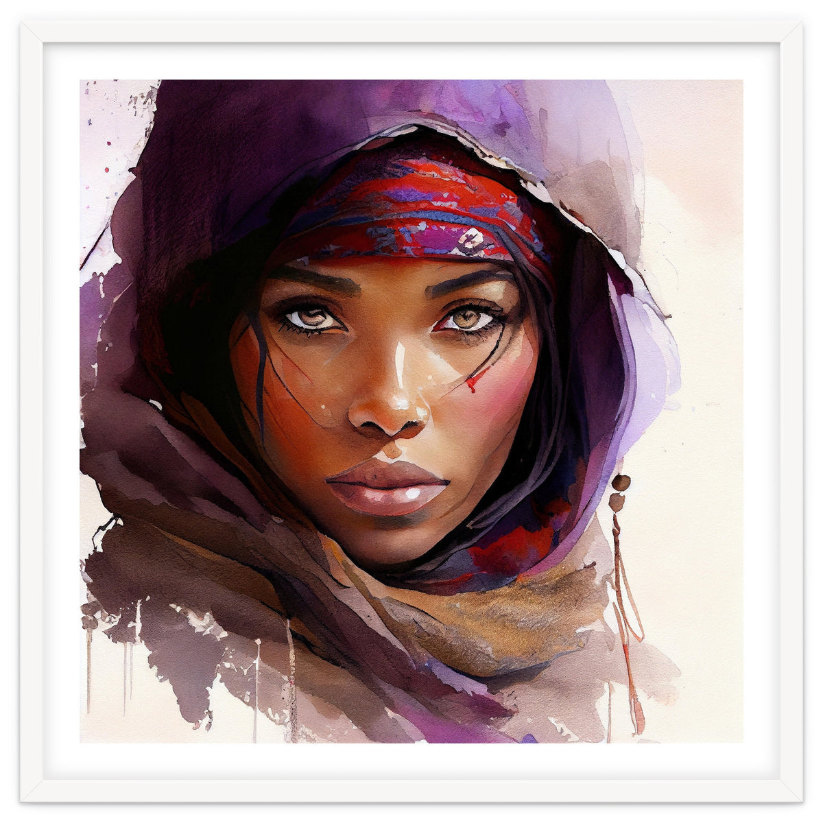 Watercolor Tuareg Woman #6