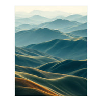 Minimalist Misty Mountain Landscape Wall Art (Print Only)