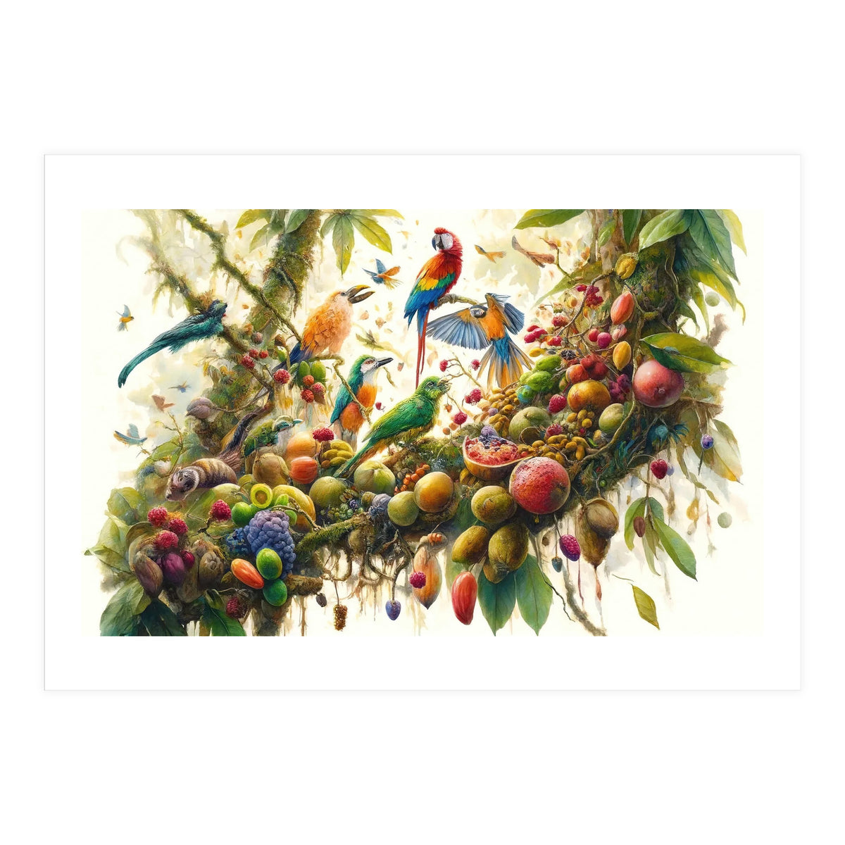 Jungle Symphony Of Tropical Birds (Print Only)