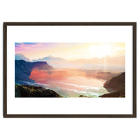 Sunrise Grandeur, Scenic Nature Landscape, Ocean Beach Travel Photography, Sea Waves Mindfulness