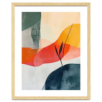 Minimalist Botanical Abstract Art with Organic Overlapping Shapes