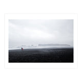 Family walking on the black sand beach - Iceland  (Print Only) thumbnail