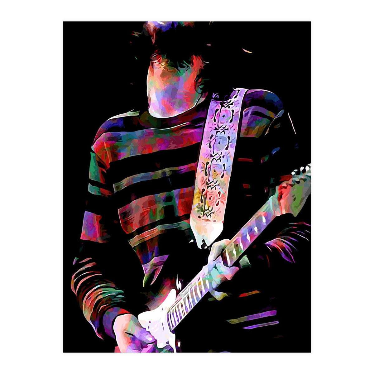 Eric Clapton American Rock and Blues Guitarist in Colorful (Print Only)
