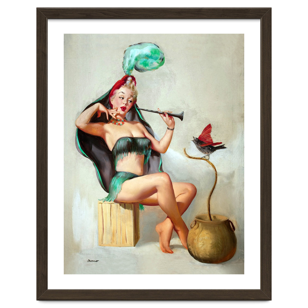 Pinup Sexy Girl Performing A Trick