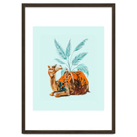 Camel Ride, Modern Bohemian Eclectic Animals, India Culture Travel Palm Desert Painting