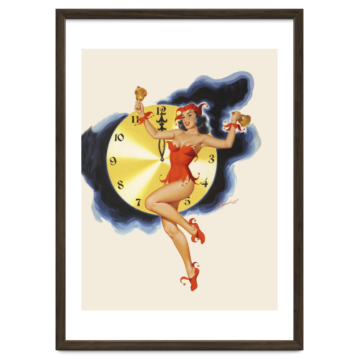 Pinup Girl Celebrating New Year