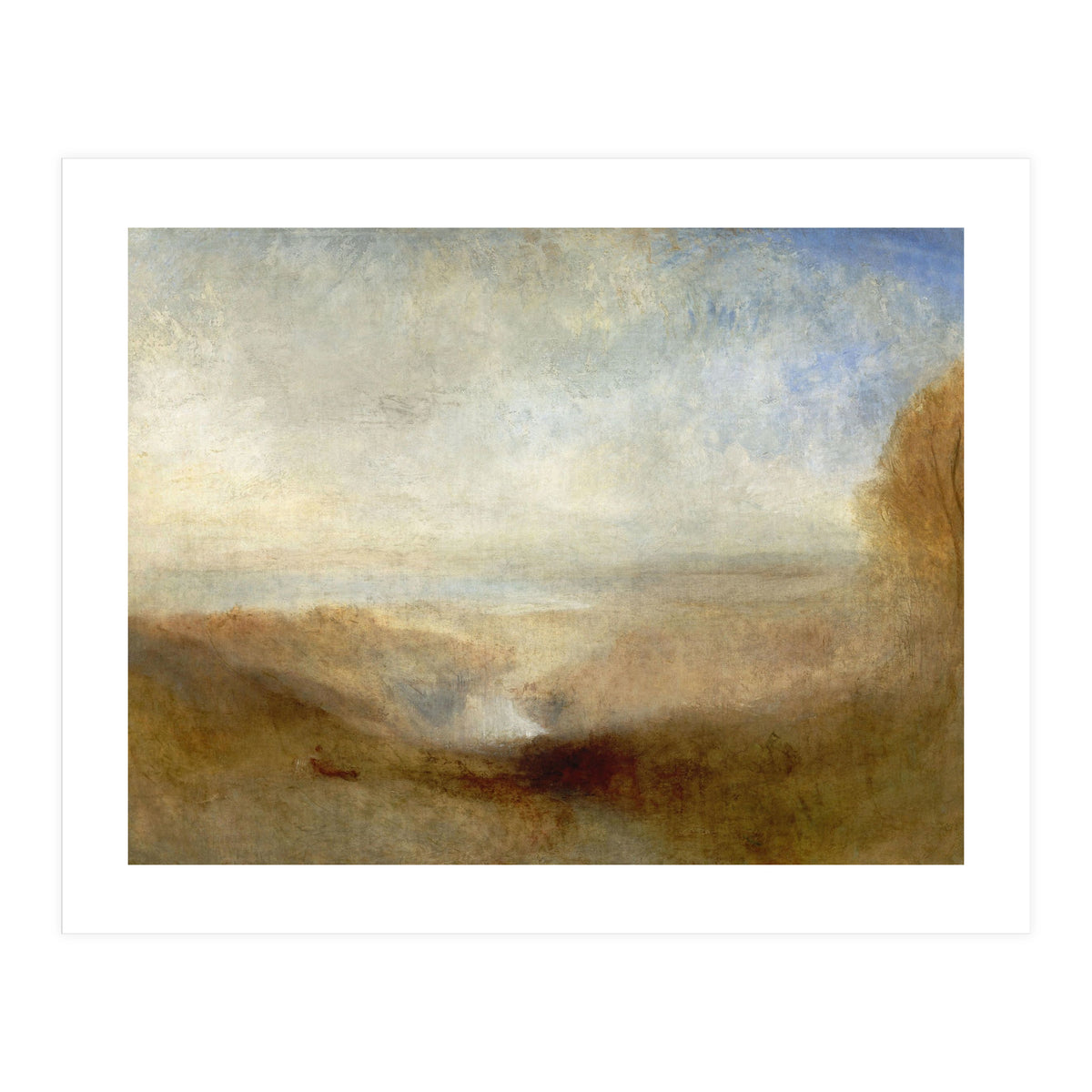 'Landscape with a River and a Bay in the Background', 1835, Oil on canvas, 123 x 93 cm. (Print Only)