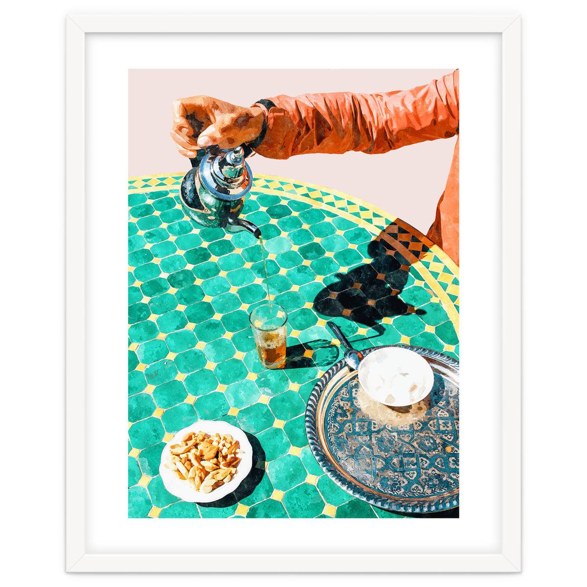 Chai, India Culture & People Painting, Exotic Travel Places Tea Bohemian Colorful Morocco Turkish