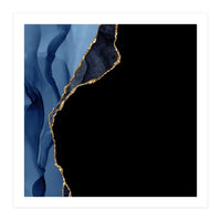 Navy & Gold Agate Texture 09  (Print Only)