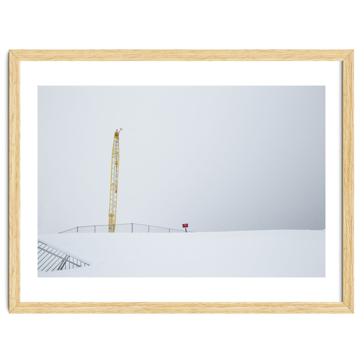 Construction Crane in the Winter Seascape