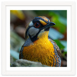 Close-up of a Yellow Bird featuring a Striking Red eye thumbnail