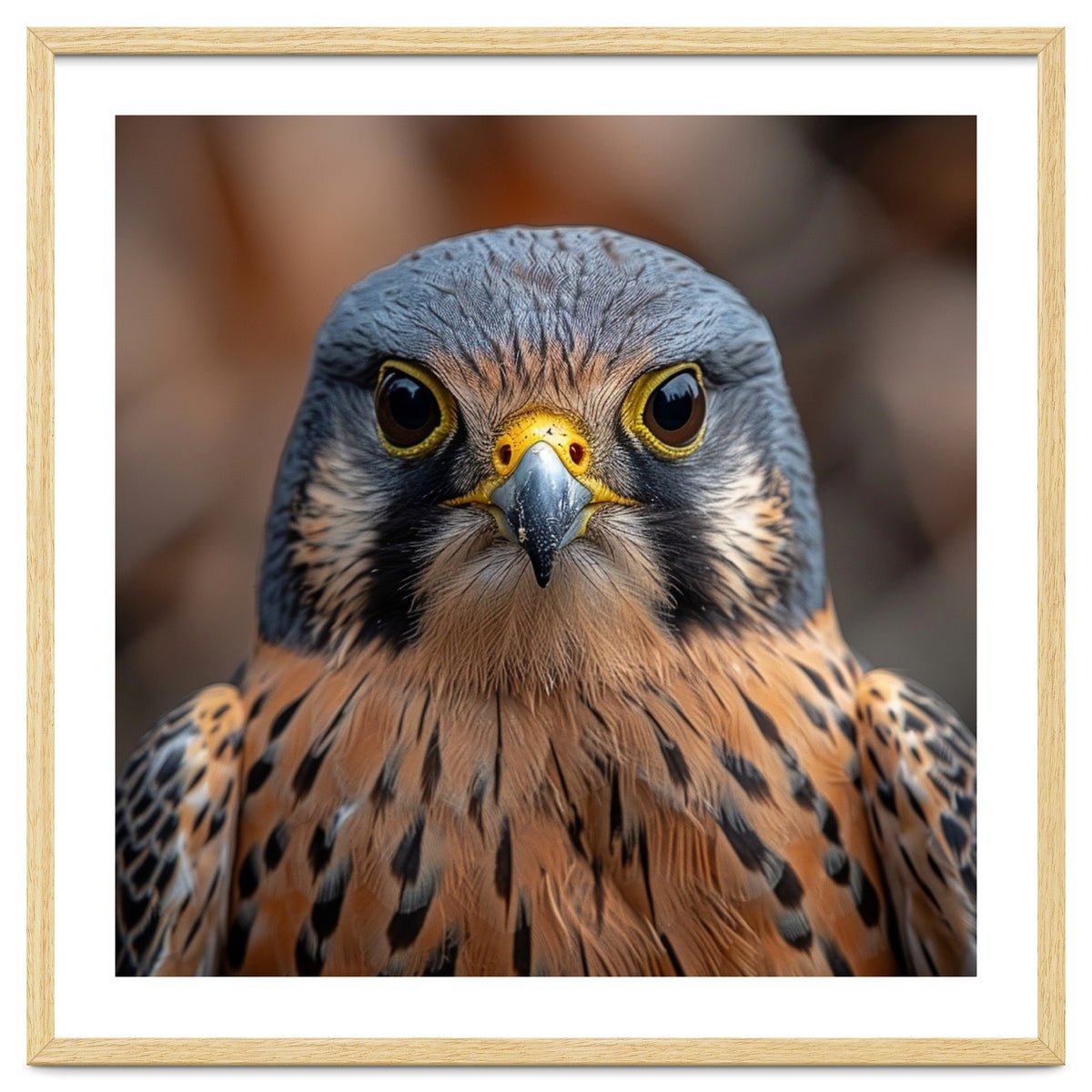Close Up Kestrel Falcon Bird Portrait Majestic