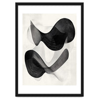 Abstract Black And White Flowing Organic Shapes With Texture