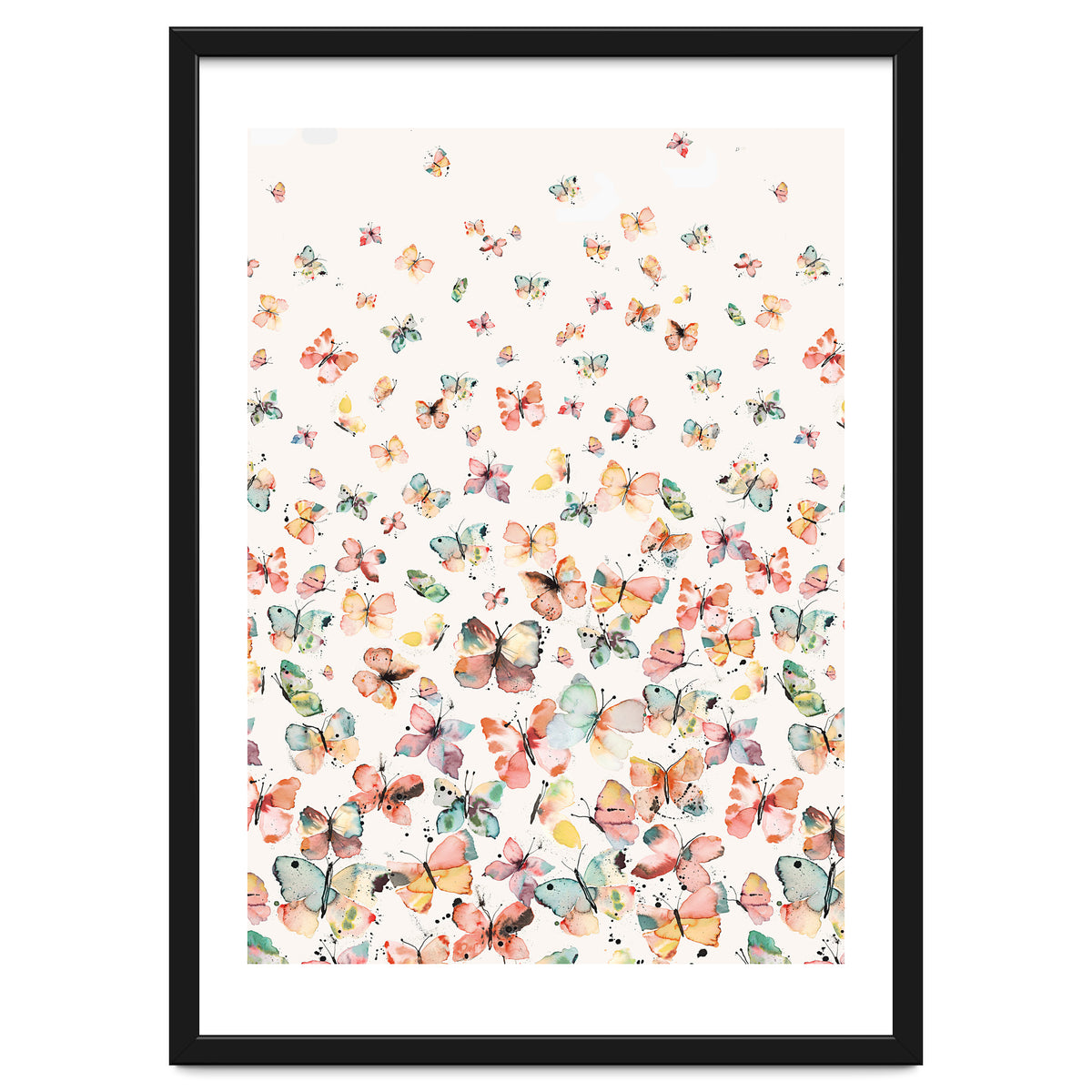 Watercolor Spring Butterflies Apricot