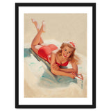 Pinup Girl Posing On A Beach thumbnail
