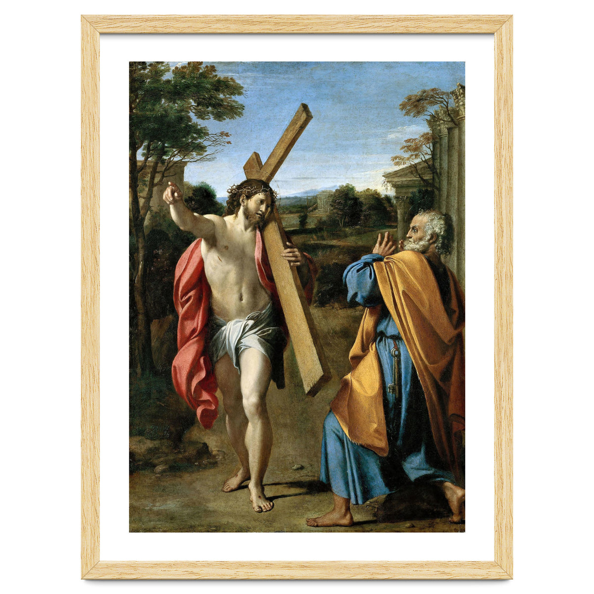 Annibale Carracci / 'Domine, quo vadis?', c. 1602, Oil on panel, 77.4 x 56.3cm. AGOSTINO CARRACCI.