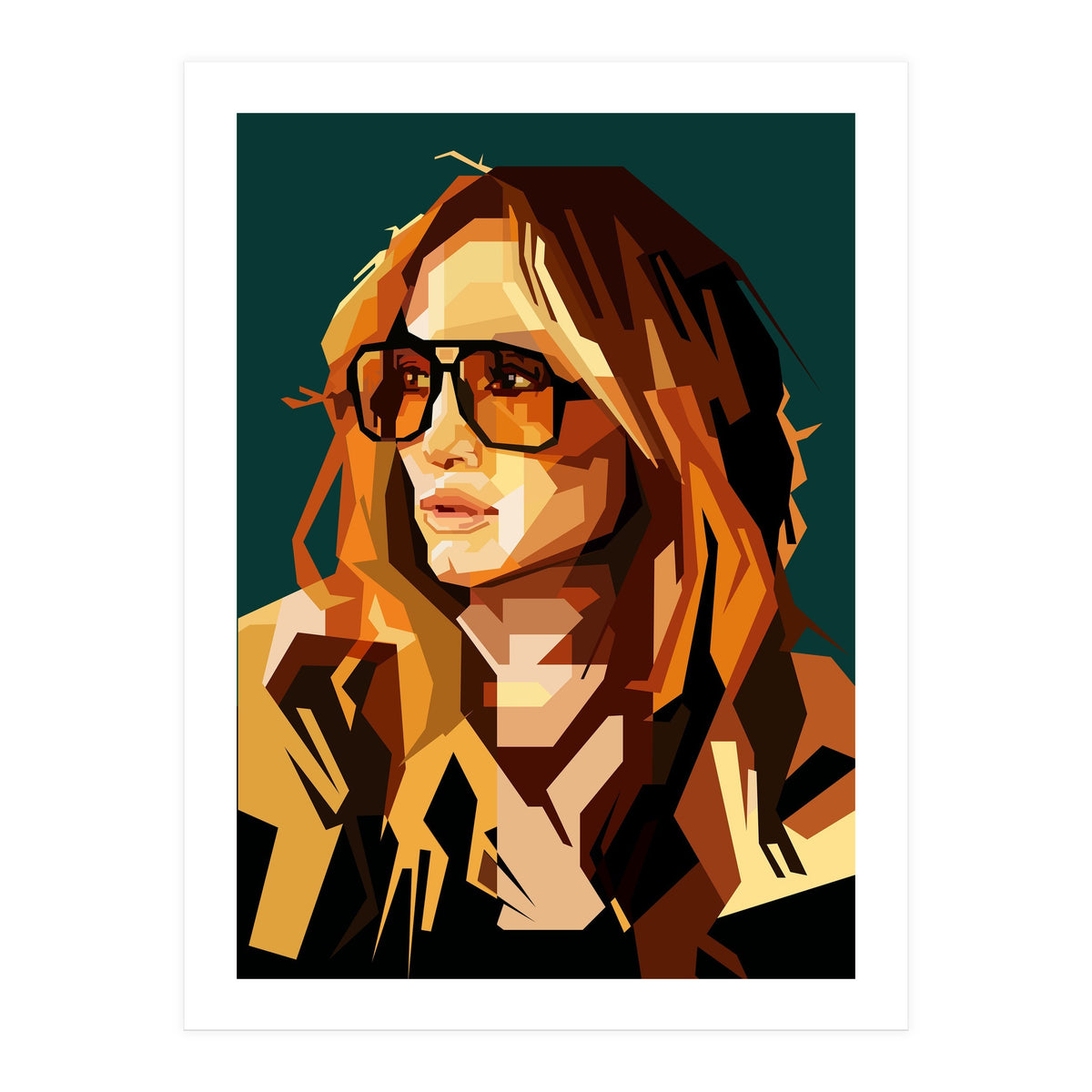 Jennifer Lopez Celebrity Art Retro Style Illustration (Print Only)