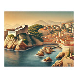 Vintage Croatia, Dubrovnik Coastal Poster (Print Only) thumbnail