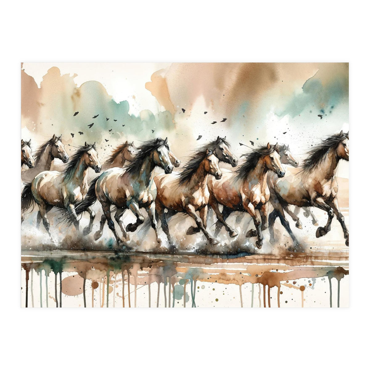 Running Horses Panorama (Print Only)