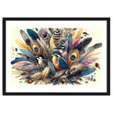 Kingfisher And Songbirds In Peacock Feathers thumbnail