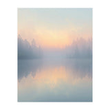 Misty Sunrise Over Pine Forest Lake (Print Only) thumbnail