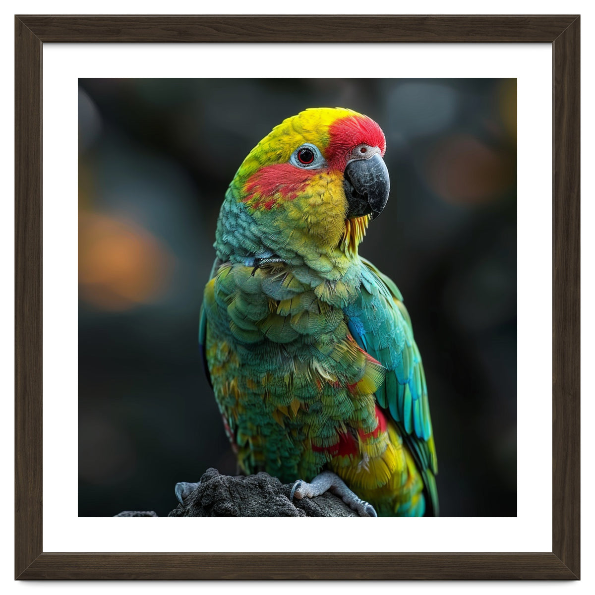 Vibrant Amazon Parrot Perched On A Branch