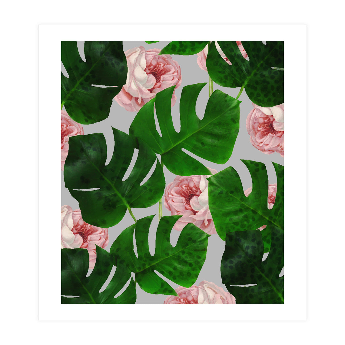 Monstera & Rose Pattern (Print Only)