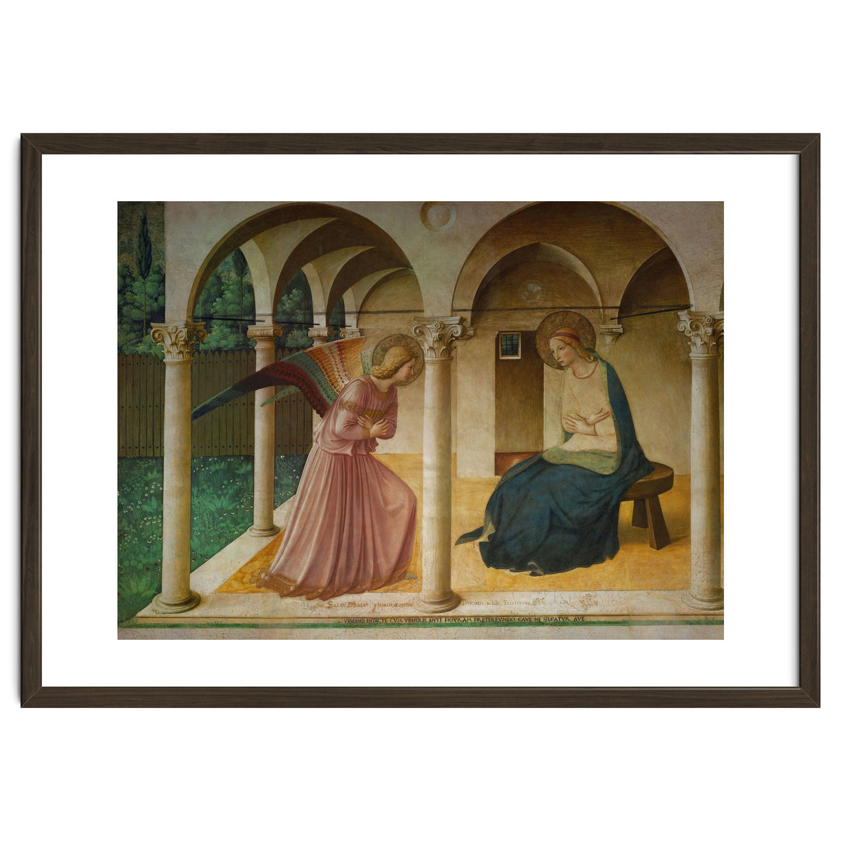 The Annunciation. Fresco in the former dormitory of the Dominican monastery San Marco, Florence.