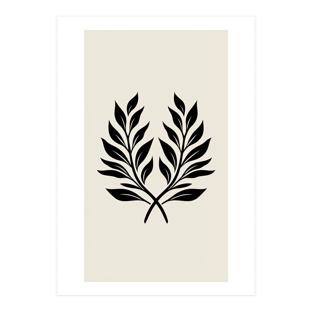 Minimalist Laurel Wreath: Botanical Line Art (Print Only)