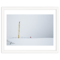 Construction Crane in the Winter Seascape