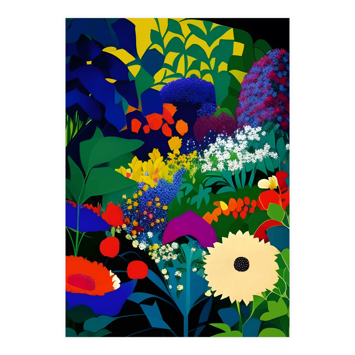 A Beautifully Dark Mind, Botanical Nature Jungle Garden, Eclectic Bohemian Vintage Plants Illustration (Print Only)