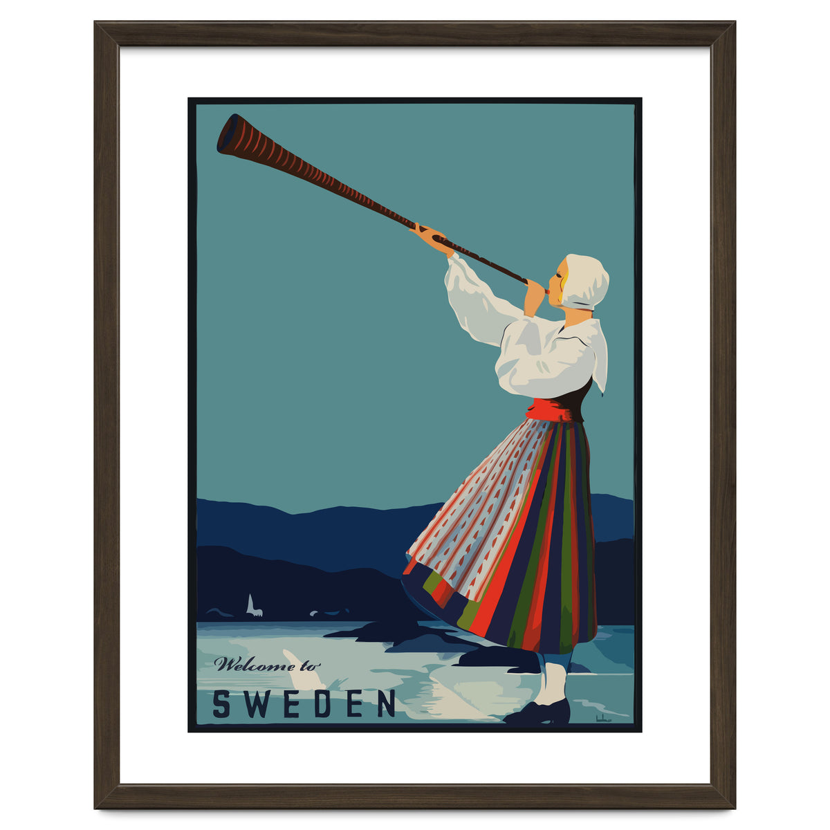 Sweden, Woman With Alp Horn