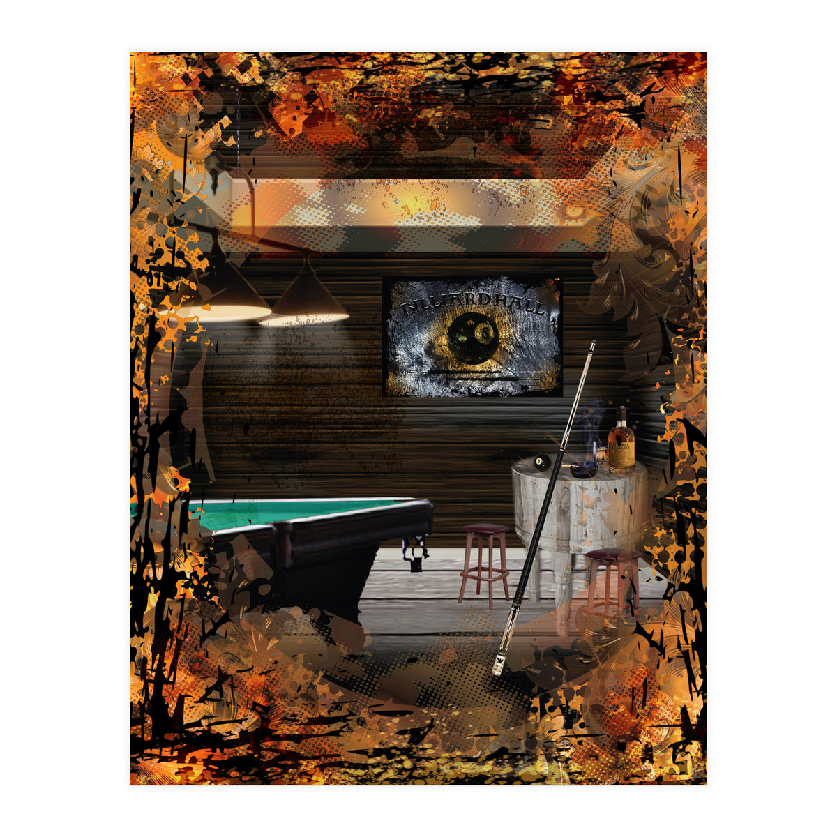 Billiards Pool Hall (Print Only)