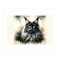 Majestic Long Haired Cat Portrait (Print Only)