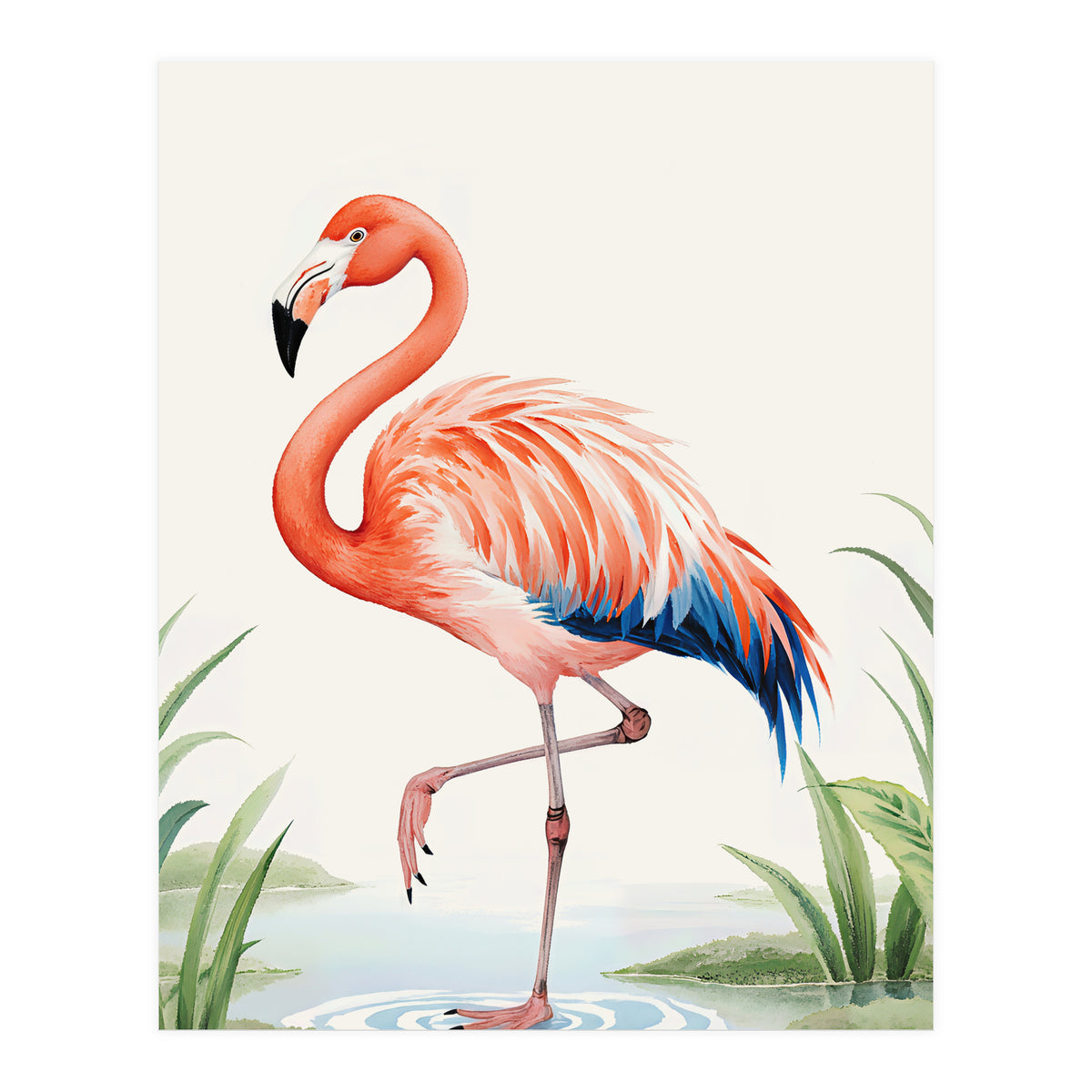 Flamingo Watercolor Illustration (Print Only)