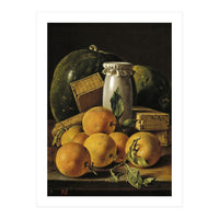 Luis Egidio Meléndez / 'Still Life of Oranges, Watermelon, a Pot, and Boxes of Cake', ca.  1760. (Print Only)