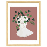 Roman Planter, Plant Pot, Botanical Nature Victorian Statue Face, Eclectic Bohemian Plant Lady Illustration thumbnail