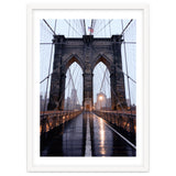 Brooklyn Bridge, USA, Moody NYC Architecture, Rainy Urban Photography thumbnail