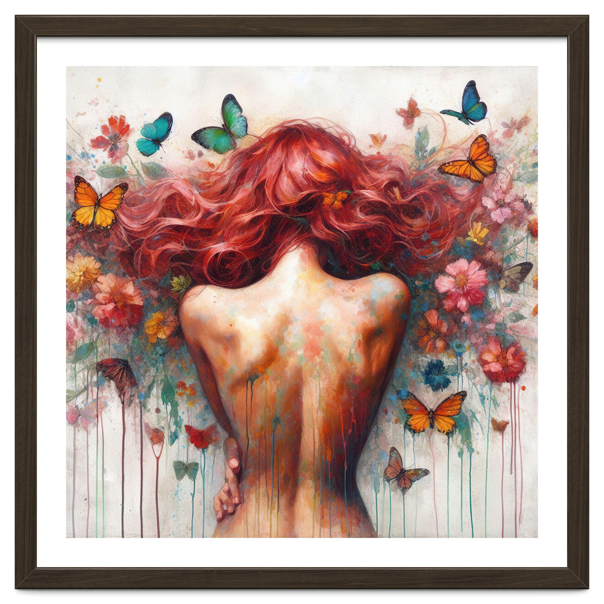 Wild Red Hair Butterfly Back