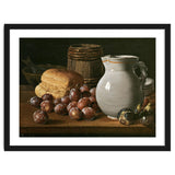 Luis Egidio Meléndez / 'Still Life with Plums, Figs, Bread and Fish', 18th century, Spanish School. thumbnail