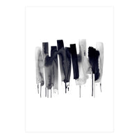 Abstract Watercolor Stripes Minimal Black (Print Only)