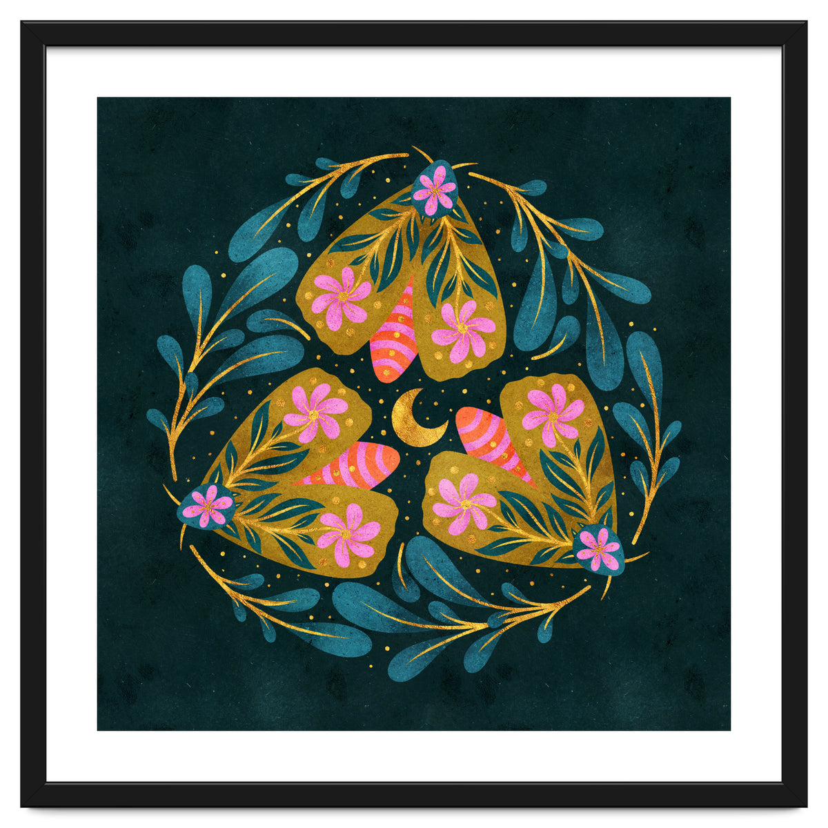 Floral Moths and Moon