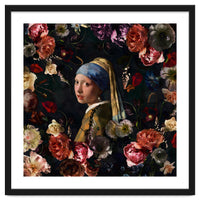 Girl With Pearl Earring And Flowers