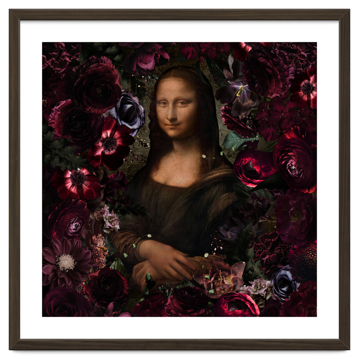 Mona Lisa And Dark Flowers