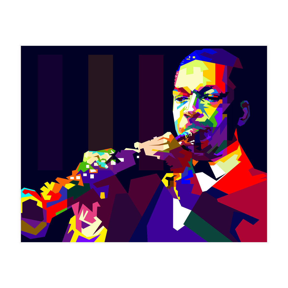 John Coltrane Jazz Musician Pop Art WPAP (Print Only)