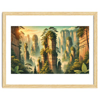 Vintage China, Zhangjiajie Stone Pillars Poster