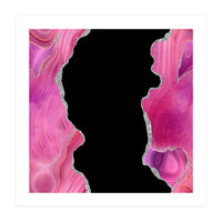 Magenta & Silver Agate Texture 02  (Print Only)